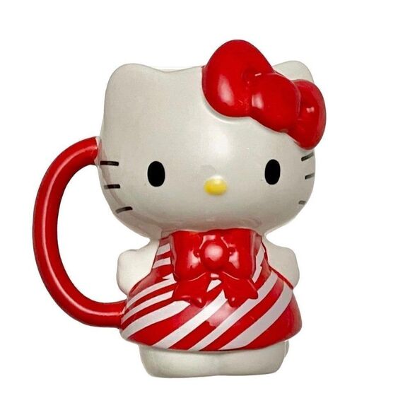 Hello kitty peppermint Candy Cane Christmas Mug - Picture 4 of 5